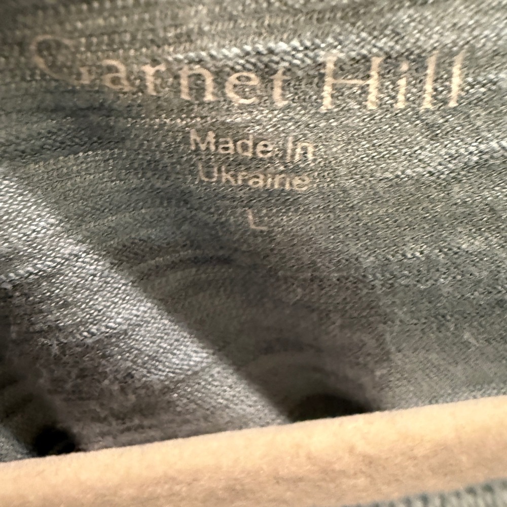 Garnet Hill Womens Blue Cotton Tencel Lyocell Pajama Set Short Sleeve Pants L - Picture 2 of 6
